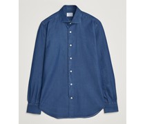 Soft Jeans Cut Away Hemd Dark Indigo