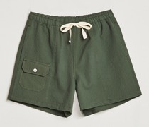 Baumwoll Seersucker Shorts Greenish