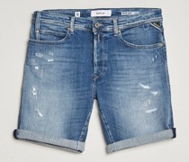 RBJ901 10 Year Wash Denim Shorts Medium Blue