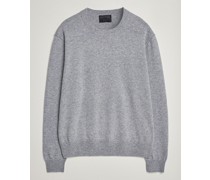 93 Stricked LambsWoll Rundhals Sweater Grey Melange