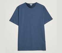 Rundhalsausschnitt Baumwoll Tshirt Shale Blue