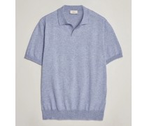 Baumwoll/Cashmere Polo Shirt Light Blue