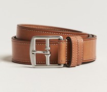 Bridle Stiched 3,5 cm Leder Belt Tan