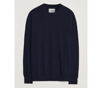 Ted Merino Rundhalspullover Navy Blue