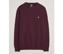 LambsWoll Rundhalsausschnitt Pullover Burgundy Marl