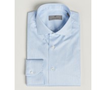 Slim Fit Striped Baumwoll Shirt Light Blue
