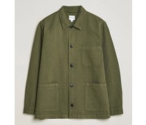 Twin Pocket Baumwoll/Leinen Jacket Khaki