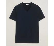 Organic Baumwoll V-Neck T-Shirt Navy
