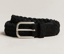 Woven Suede Belt 3 cm Black