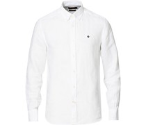Douglas Leinen Buttondownhemd White