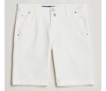 Lou Stretch Denim Shorts White