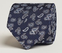 Paisley Woven Silk Krawatte 8 cm Navy