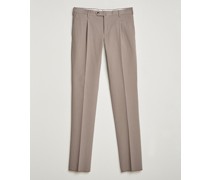 Slim Fit Pleated Baumwoll/Cashmere Chinohose