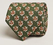 Printed Silk Krawatte Green