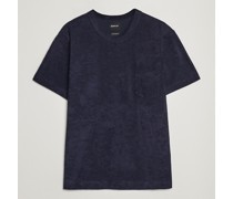 Fons Baumwoll Blend Terry Pocket Tshirt Navy