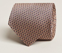 Geometrical Jacquard Silk Krawatte Brown