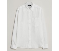 Regular Fit Clean Leinen Shirt White