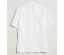 Khito Kurzarm Leinenhemd White