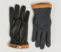 Deerskin Woll Tricot Glove Grey/Black