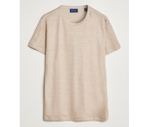 Baumwoll/Leinen Rundhalsausschnitt Tshirt Khaki