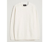 Leinen Rundhalspullover White