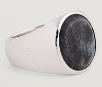 Oval Larvikite Ring Silver