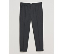 Terry Gabardine Cropped Turn Up Hose  Anthracite