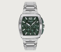 F 80 Tonneau Chrono Uhr Stahl/Grün