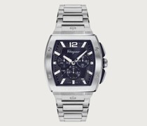 F 80 Tonneau Chrono Uhr Stahlgrau/