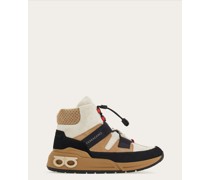 Hoher Sneaker mit Trekking Details Black/Mascarpone/Beige