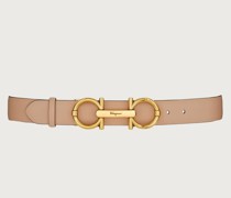 Adjustable Gancini belt Beige