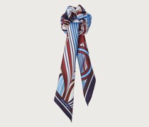 Elastisches Haarband mit Gancio Ribbon Print Navy