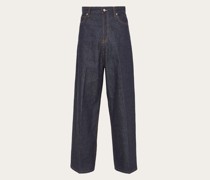 5 Pocket Hose mit Baggy Passform Dunkles Jeans