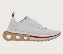 Running Sneaker Weiß/Beige/Flamm