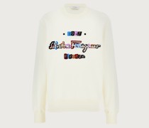 Sweatshirt mit mehrfarbiger Stickerei
