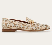 Loafer in Mokassin Machart mit Gancini Ornament Beige