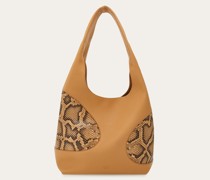 Hobo Bag mit Cut Outs Beige