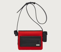Multipocket Umhängetasche Flamm/Schwarz