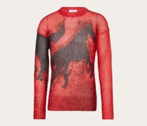 Oversize Pullover mit Mustang Print /Schwarz