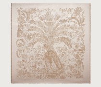 Schultertuch mit Jaguar Print Sandfarben/Silber