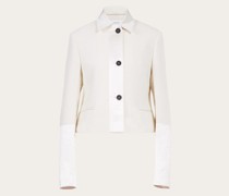 Kurze Jacke mit Satineinsätzen