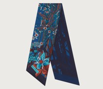Bandeau Tuch aus Seide mit Reiher Print China/Wasserfarben