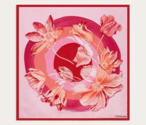 Seidentuch mit Tulpen Print Rosa/