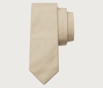 Unifarbene Jacquard Krawatte Beige