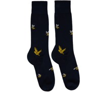 Navy Birds And Bees Socks