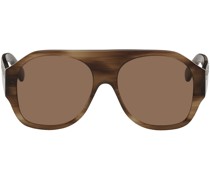 Brown Chunky Aviator Sunglasses