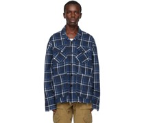 Blue Shawl Collar Jacket