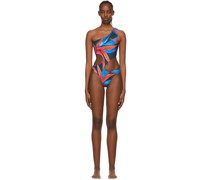 Blue Recycled Nylon One-Piece Swimsuit