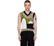 Brown Colorblocked Vest