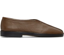 Brown Flat Piped Slippers